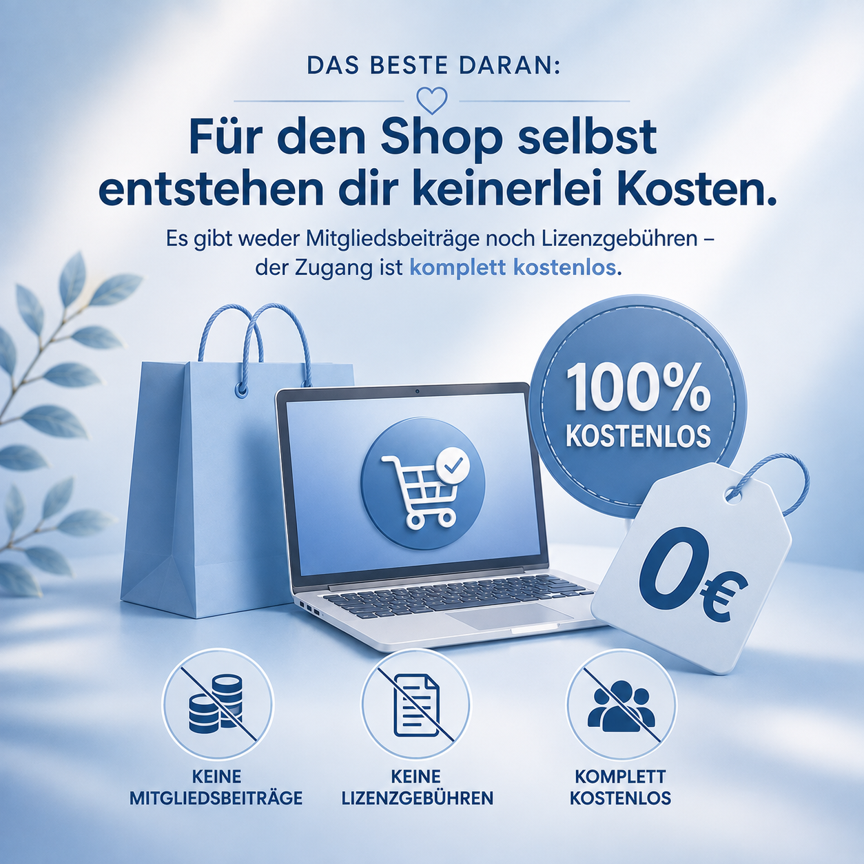 Keine Kosten für den Shop Übersicht